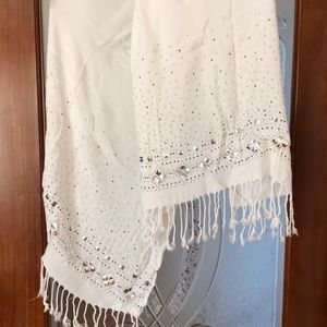 White bling scarf